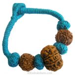  10 Mukhi Rudraksha Wrist Band with 5 Mukhi Rudraksha Beads from Nepal | Lord Narayan Energised Rudraksha Bead | Dus Mukhi