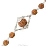 5 Mukhi Rudraksha Silver Bracelet