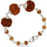 7 Mukhi Rudraksha Beads mala Bracelet in Silver