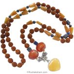 Carnelian - Lapis Lazuli - Rudraksha Necklace