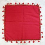 Woolen Puja Asana Red with Rudraksha