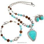 Rudraksha - Turquoise Jewelry Set | Necklace | Bracelet | Earring