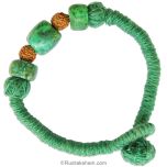  Green Turquoise and Rudraksha Wrist Band