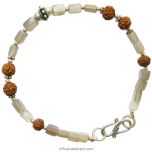 Grey Moonstone with Rudraksha Beads Bracelet