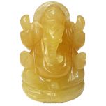 Yellow Lemon Ganesha Large, Yellow Lemon Stone Ganpati, Gemstone Lord Ganesh 