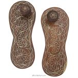 Charan Paduka Silver | Traditional Wooden Khadau with Silver Inlay Work for Home Temple, Lakshmi Charan, Wooden Paduka