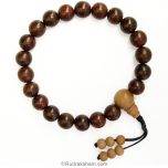 10mm Red and White Sandalwood Beads Mala Bracelet | White Chandan Designer Sumeru Bead