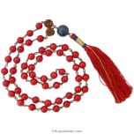  Red Coral Mala in Copper