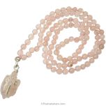 Rose Quartz Necklace with Tortoise Pendant