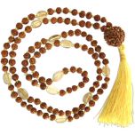  Rudraksha – Golden Topaz Mala in Thread