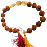  Rudraksha Golden Topaz Bracelet