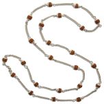 6mm Rudraksha Mala with Silver Chain | Rudraksha Silver Mala Necklace