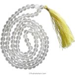 7.5 mm Natural Sphatik / Crystal / Quartz Stone Plain Beads Mala | Original High Quality Clear Sphatik Rosary | Smooth Round Beads Crystal Gemstone Mala Necklace