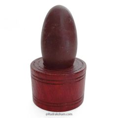 Narmdeshwar Shivling with Wooden Jalhari Base Red - 2