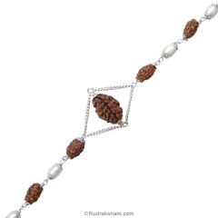 2 Mukhi Rudraksha Silver Bracelet