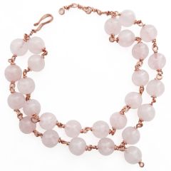 Rose Quartz Bracelet in Copper