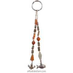 Labradorite and Carnelian Key Chain