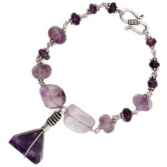 Amethyst Pyramid Bracelet