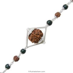 4 Mukhi Rudraksha Silver Bracelet