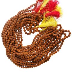  7.5 mm Rudraksha Mala Rosary | Wholesale Pack of 10 Rudraksha Japa Mala for Wearing or Japa of Mantra | 108 + 1 Beads Rosary