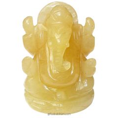  Yellow Lemon Ganesha Small, Yellow Lemon Stone Ganpati, Gemstone Lord Ganesh 