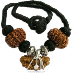  Meditation-Dhyan Yoga Power Pendant Kanthi Mala Necklace | 1 Mukhi Rudraksha, 9 Mukhi Rudraksha And 11 Mukhi Rudraksha Combination Neckband In Silver