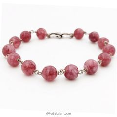 Pink Tourmaline Bracelet in Silver