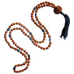  Rudraksha - Blue Sapphire Mala in Thread