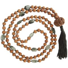  Rudraksha - Cats Eye Mala in Thread