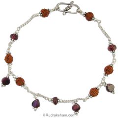  Rudraksha - Garnet Bracelet