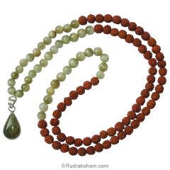  Rudraksha - Labradorite - Cat's Eye Necklace