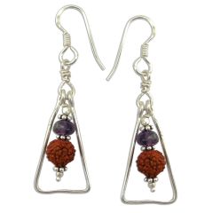 Rudraksha and Amethyst Earring