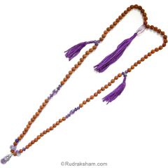 Rudraksha and Amethyst Necklace