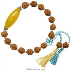  Rudraksha Bracelet with Yellow Stone