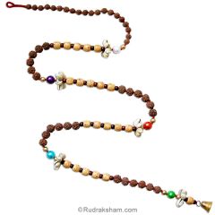 Rudraksha Mala Line for Hanging with Bell