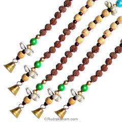 Rudraksha Mala Lines for Hanging with Bell