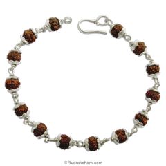 Rudraksha Silver Bracelet 6 mm