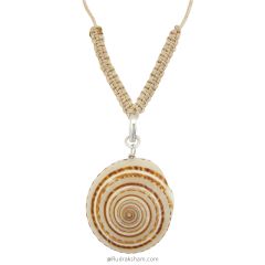 Sea Shell Pendant In Silver with Hand Woven Cord, Seashell Jewelry, Unique Beach Jewelry, Elegant Bridal Gift