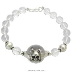 Sphatik Bracelet with Skull Ring