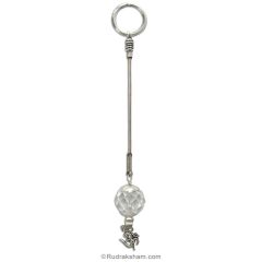 Sphatik Key Chain with Om Pendant