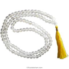 6 mm Natural Sphatik / Crystal / Quartz Stone Plain Beads Mala | Original High Quality Clear Sphatik Rosary | Smooth Round Beads Crystal Gemstone Mala Necklace